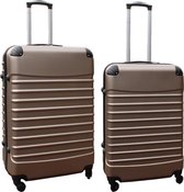 Kofferset 2 delig ABS groot - met cijferslot - reiskoffers 69 en 95 liter - goud