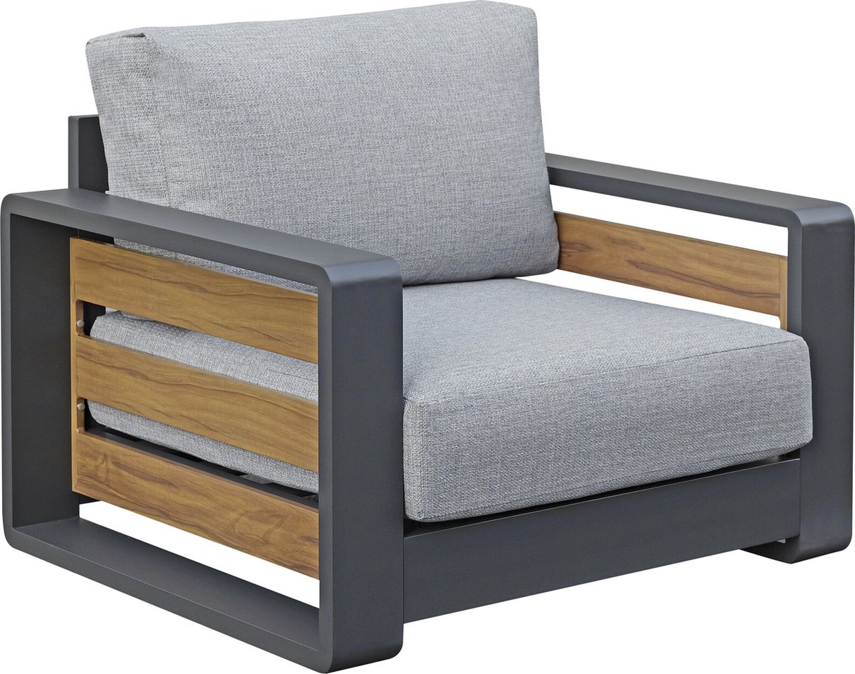Loungestoel Fosega | Matt Black/Stone Grey | Aluminium