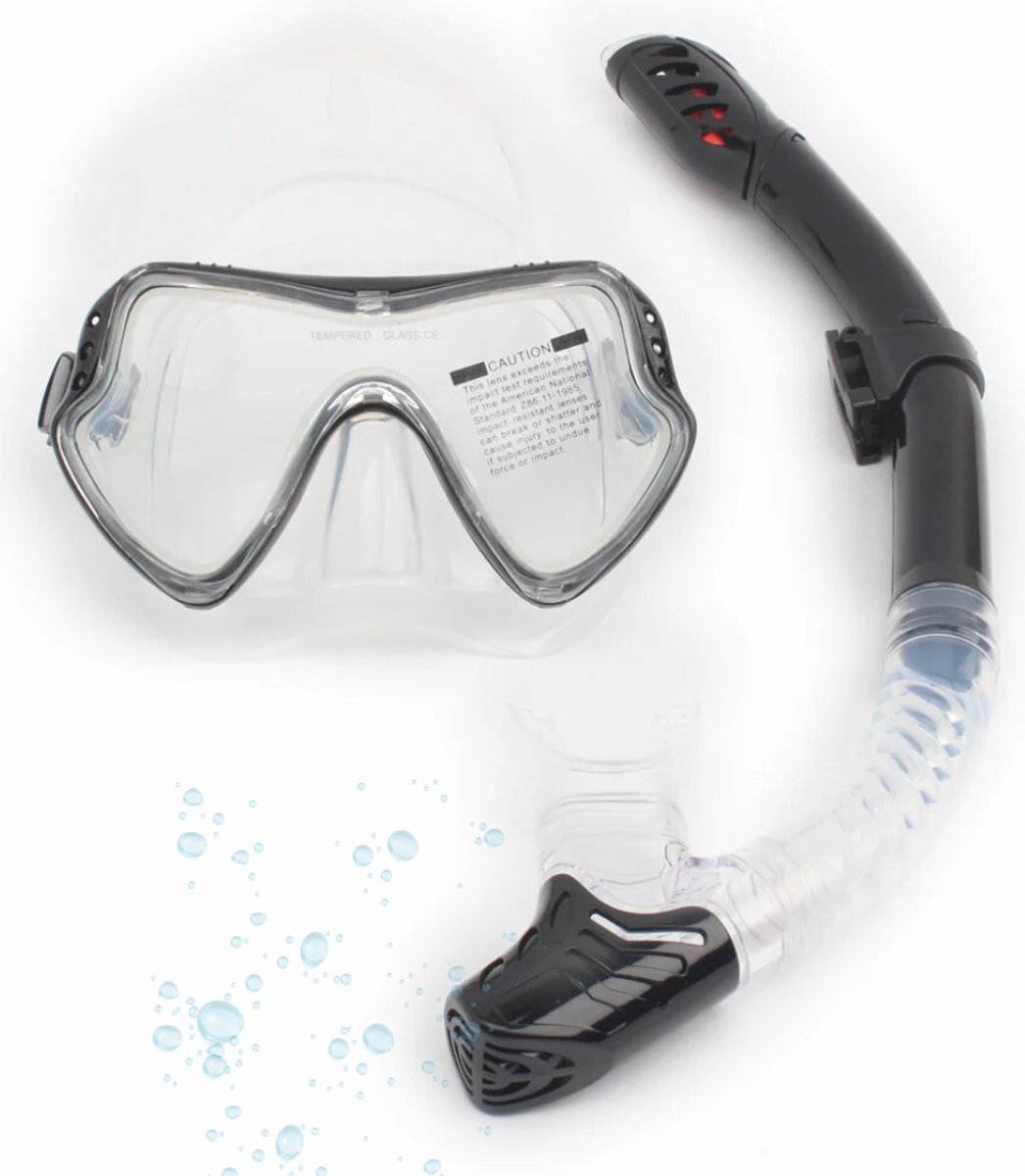 Actania Snorkelmasker - Volwassenen - Snorkel - Snorkelset - Duikbril - Full Face - Grijs