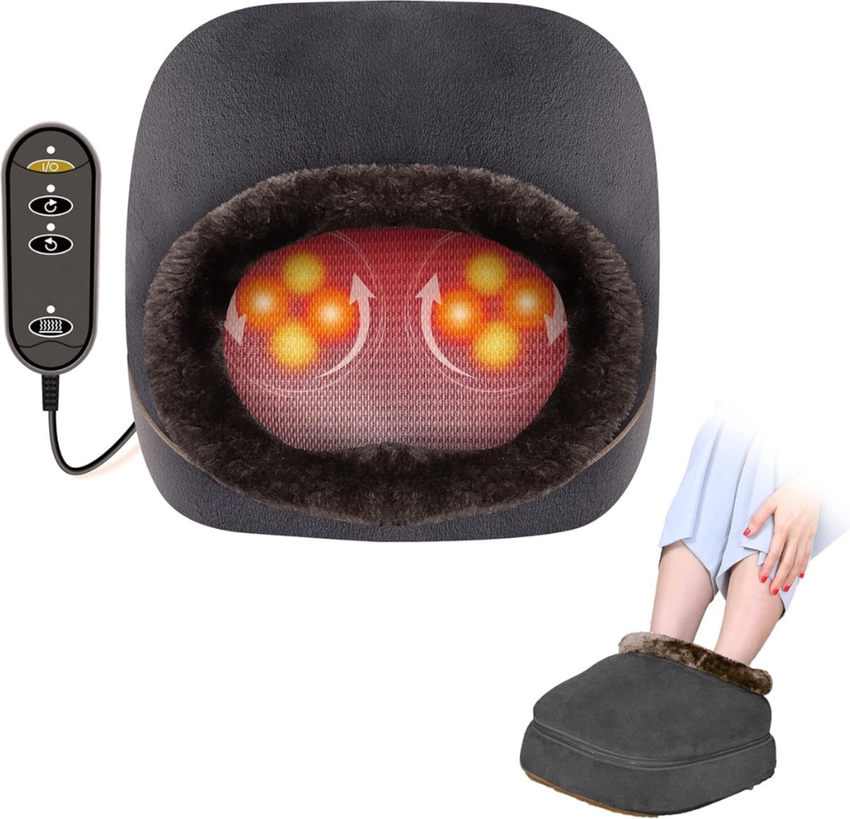 Goedkoopste Voetmassage Apparaat Bloedsomloop – Voetmassage met Warmtefunctie – Bloedcirculatieapparaten - Voetmassage Apparaat Neuropathie - Foot Massager – Meerdere Intensiteitslevels - met Afstandsbediening - Zwart