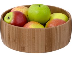 5Five Fruitschaal Bali - bamboe hout - D29 x H10 cm - bruin - rond - fruitmand