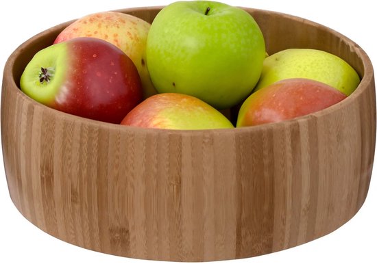 5Five Coupe à fruits/corbeille à fruits Bali - bois de bambou - D29 x H10 cm - marron - rond