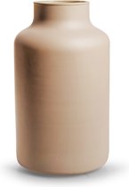 Jodeco Bloemenvaas Gigi - mat zand - eco glas - D14,5 x H25 cm - melkbus vaas