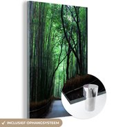 MuchoWow® Glasschilderij 40x60 cm - Schilderij acrylglas - Bamboe grove Japan - Foto op glas - Schilderijen