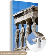 MuchoWow® Peinture sur verre 40x60 cm - Peinture acrylique sur verre - Cariatides en Grèce - Photo sur verre - Peintures