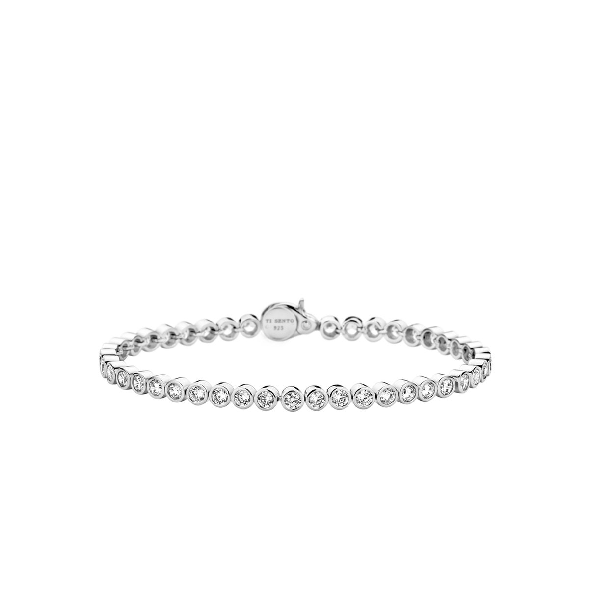 TI SENTO Dames Armband - 925 zilver - Zirconia wit - Maat S - 2842ZI