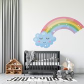 Regenboog Met Wolk - 180 x 110 cm - 180 x 110 cm - baby en kinderkamer - muursticker regenboog alle