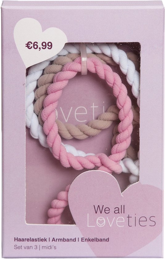 LoveTies Voordeelset Doosje Midi Wit/Beige/Roze