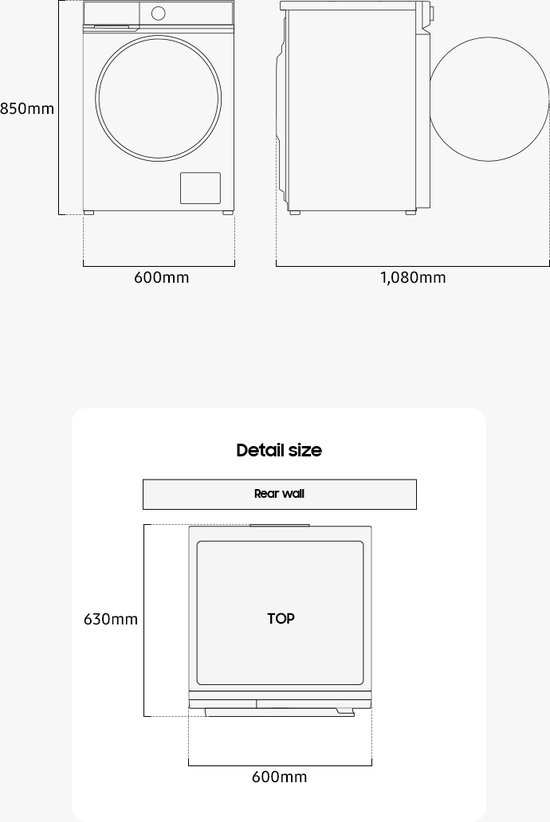 Samsung SuperSpeed WW90DG6U25LBU3 - 6000 serie - Wasmachine - 10% zuiniger dan energielabel A - 5 jaar garantie