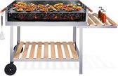 Bol.com BBQ Collection Houtskool Barbecue - BBQ met Tafel - Buitenkeuken Barbeque in Hoogte Verstelbaar - 98 x 56 x 85 cm aanbieding