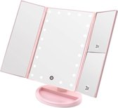 Verlichte Make-up Spiegel met Vergrotende Werking - Instelbare Heldere LED-verlichting - 10x Vergroting - Draaibare Standaard - Compact Formaat - Cosmetische Spiegel