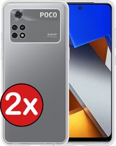 Hoesje Geschikt voor Xiaomi Poco X4 Pro 5G Hoesje Siliconen Case Hoes - Hoes Geschikt voor Xiaomi Poco X4 Pro 5G Hoes Cover Case - Transparant - 2 PACK