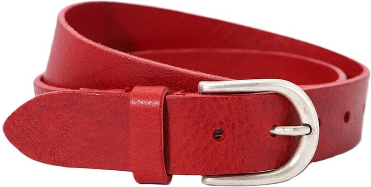 RODE NETTE LEREN DAMESRIEM. 3,5CM BREED MET EEN MOOIE AFWERKING EN RONDE NIKKELVRIJE GESP. MAAT 85