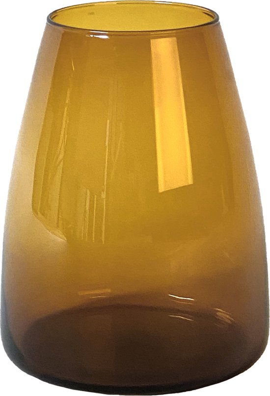 XLBoom Dim Smooth Medium Vaas - Glas - Voor Binnen - Amber - 17,5×17,5×23cm