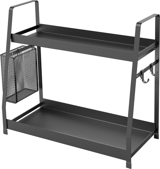 Kruidenrek met 3 niveaus voor de binnenkast, antislip keukenrek, 26 x