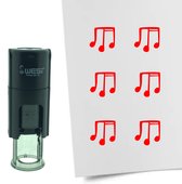 CombiCraft Stempel Muzieknoten 10mm rond - rode inkt