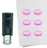CombiCraft Stempel Donut 10mm rond - roze inkt