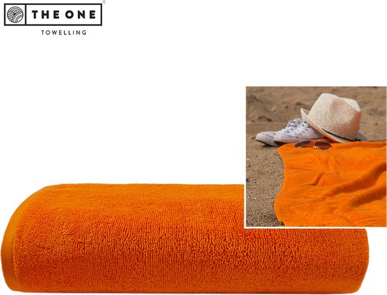 The One Towelling Classic Supersize strandlaken - Extra grote handdoek - 100% Gekamd katoen - 100 x 210 cm - Oranje