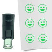 CombiCraft Stempel Smiley Liefde 10mm rond - Groene inkt