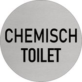 CombiCraft Aluminium deurbordje 'Chemisch Toilet' Ø75 mm met 3M-tape