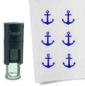 CombiCraft Stempel Anker 10mm rond - blauwe inkt