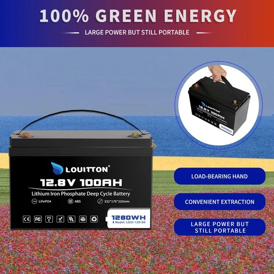 Ultimatron LiFePO4 12.8V 180Ah Met Smart BMS ( voor onder de stoel van de kampeerauto ) - WD Solar