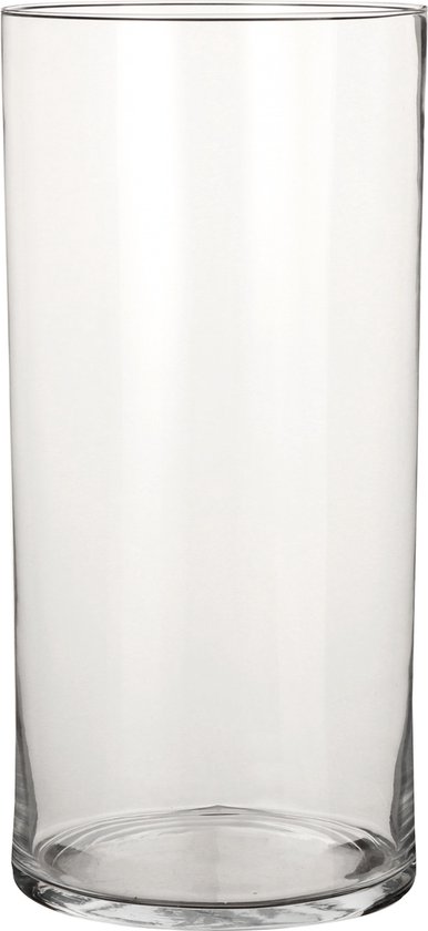 Mica Decorations Vaas - cilinder - helder glas - D19 x H40 cm - Bloemenvaas