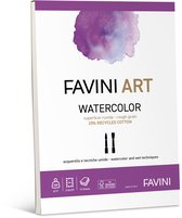 Favini ART WATERCOLOR PAD 300 g/m2 ruw papier met 25 % gerecycled katoen Aquarelleren, ecoline en waterverf 20 sheets A4 FAVINI