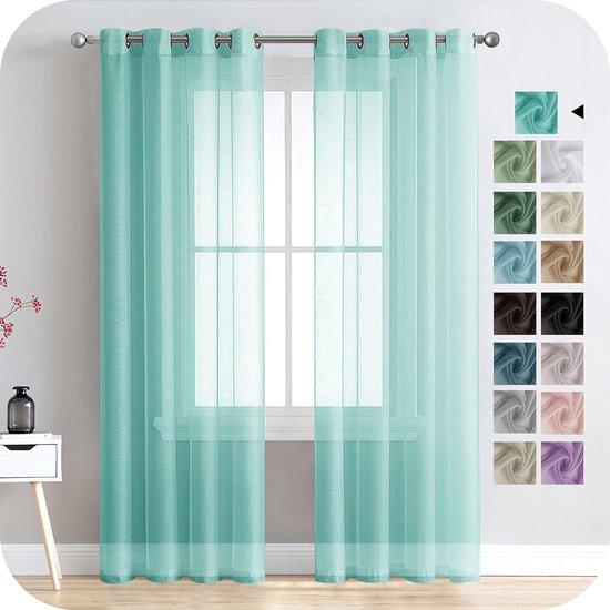 MRTREES Gordijnen met ingestanste ringen, set van 2 stuks, 160 x 140 cm (h x b), modern, doorzichtig, gordijn met inslagringen, gordijn voor slaapkamer, woonkamer, keuken, kinderkamer, raam MRTREES Gordijnen met ingestanste ringen, set van 2 stuks, 160 x 140 cm (h x b), modern, doorzichtig, gordijn met inslagringen, gordijn voor slaapkamer, woonkamer, keuken, kinderkamer, raam