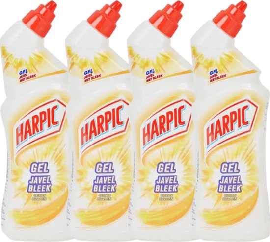 4x Harpic bleekgel - Citroen - 750ml - Javel - Bleek - Toiletreiniger - Voordeelverpakking