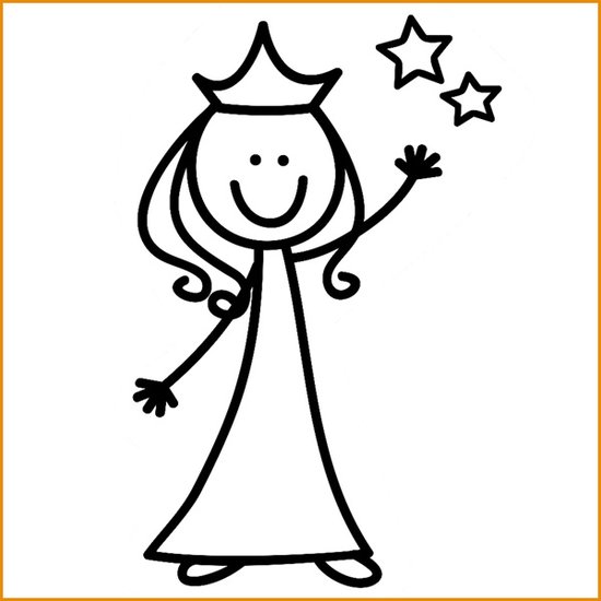 Prinsesje - autosticker - sticker - wit - 7,5 cm hoog - meisje prinses