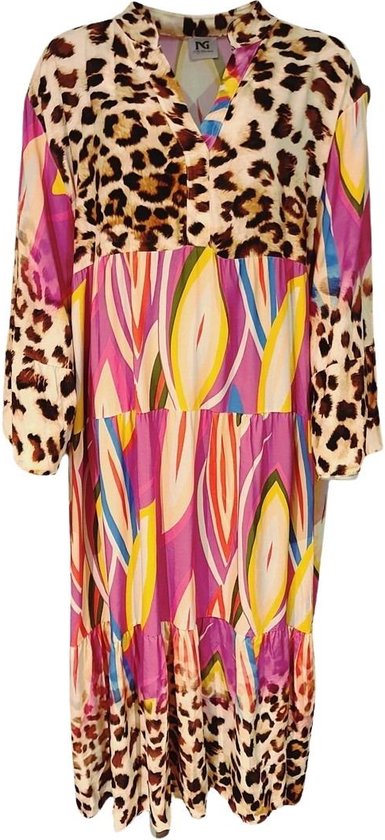 La Pèra Robes pour femme - Robes d'été pour femme - Robe de plage - Imprimé tigre - Rose - Coloré - Viscose - Taille unique