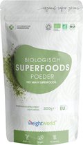 WeightWorld Biologisch Superfoods poeder - Green Juice - 9 Krachtige Superfoods - Rijk aan Vitamines, Mineralen en Vezels - 200 g voor 40 porties