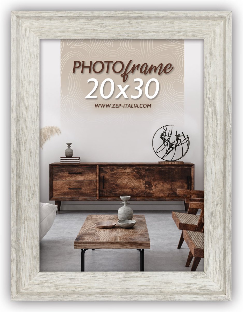 ZEP - Houten Fotolijst Torino Wit voor foto 10x15 - RT546W