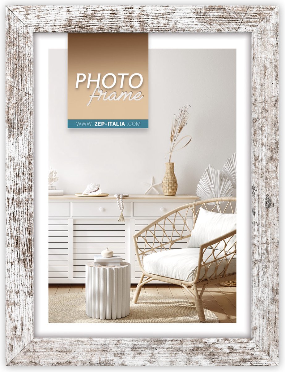 Zep Houten Fotolijst Vivan 6 wit/bruin voor foto formaat 15x20 - V33686 Brown