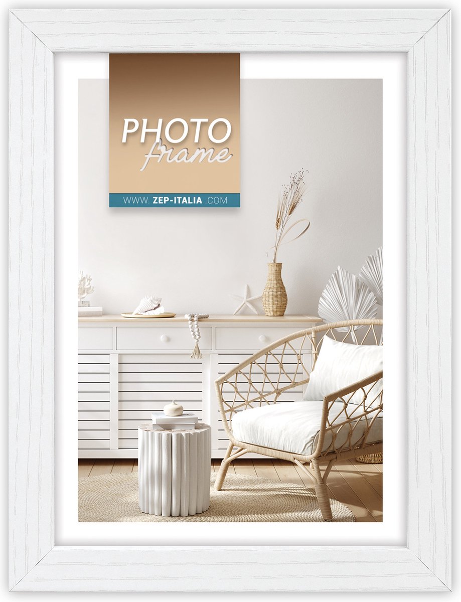 ZEP - Houten Fotolijst Vivan 3 wit voor foto formaat 20x30 - V33233