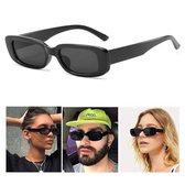 GEAR3000® zonnebril heren - zonnebril dames - festival bril - rechthoek zwart