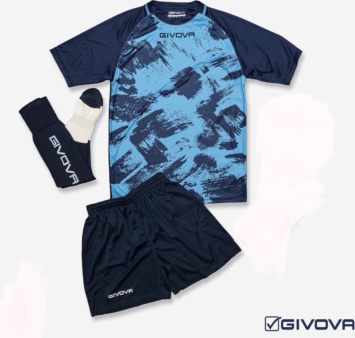 Sportshirt Givova Art Interlock Turq-blauw Blauw - XL