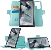 Geschikt voor Samsung Galaxy Galaxy S24 Ultra - Book Case Hoesje - Uitneembaar Hoesje - Magnetische Sluiting - Portemonnee Baby Blauw