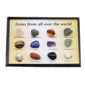 Edelstenen & Kristallen in Doosje 6x8CM - Verzameling 12 stenen