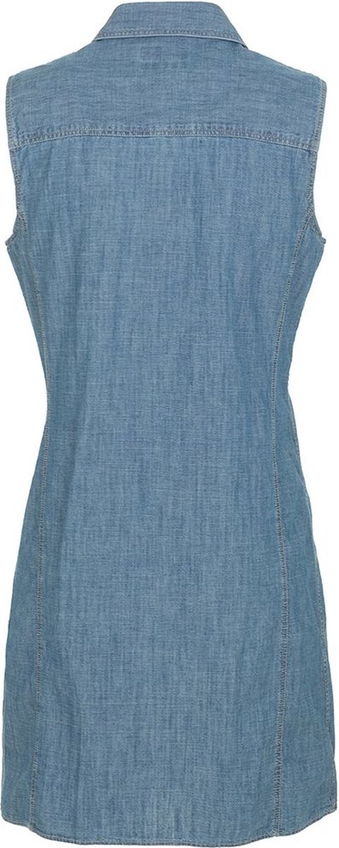 Mouwloze Denim Jurk Met Knoopsluiting En Klassieke Kraag