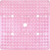 Douchemat antislip 70 x 70 cm transparant roze: douchemat antislip comfortabele antislip douchemat groot sneldrogend BPA-vrij met zuignappen