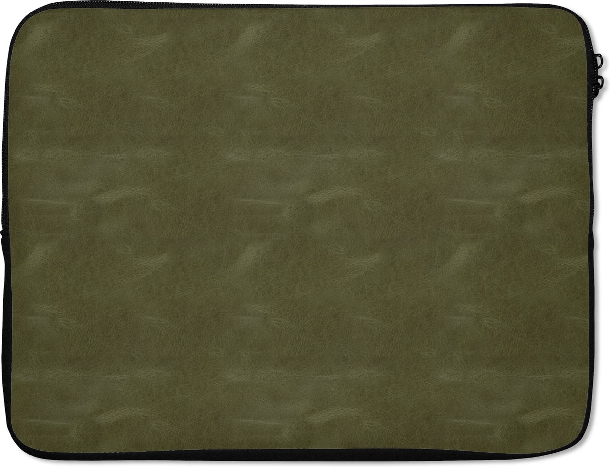Laptophoes - Leer print - Groen - Dieren - Laptop - Laptop accesoires - 15 6 Inch - Laptop sleeve