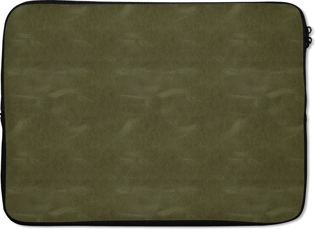 Laptophoes - Leer print - Groen - Dieren - Laptop - Laptop accesoires - 14 Inch - Laptop sleeve