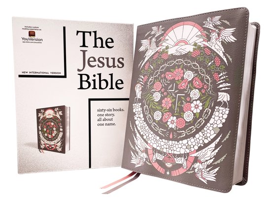 The Jesus Bible Artist Edition, NIV, Leathersoft, Gray Flora ... - cover