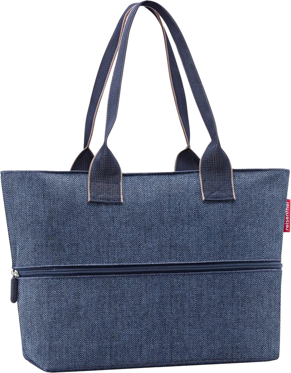 Reisenthel Shopper E1 Shopper Schoudertas - 12L - Herringbone Donkerblauw