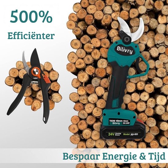 Professionele Snoeischaar met Accu - Takkenschaar - 6000mAh - Inclusief Draagtas - Oplaadbaar - Hoogste Kwaliteit - 750W - Groen van Pro — afbeelding 2
