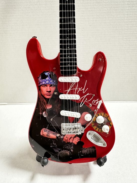 Miniatuur Gitaar Axl Rose Guns N Roses 25 cm Miniature- Guitar-Mini -Guitar- Collectables-decoratie -gitaar-Gift--Kado- miniatuur- instrument-Cadeau-verjaardag