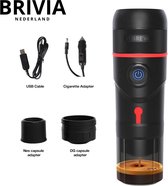 Brivia koffiezetapparaat - Draagbare espressomachine - Koffiezetapparaat 12 volt - Draagbare koffiemachine - Koffiecups van Nespresso en Dolce Gusto - Minipresso - Verwarmt water -Hete koffie in 5 minuten - Met adapter voor 230V