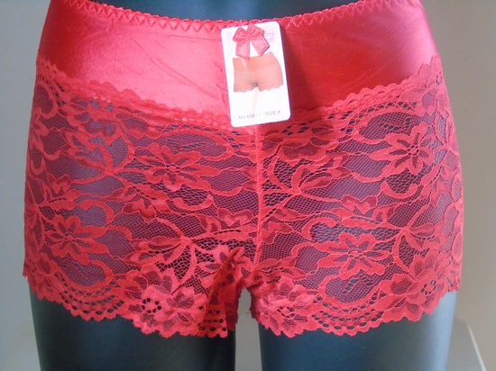 Dames boxershort 6 pack in leuke kleuren met kant XL boxershorts . bol